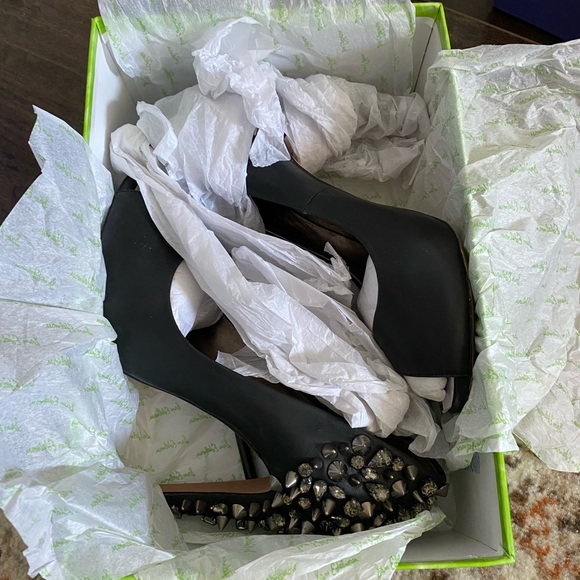 Leather Lorissa spikey heel peep toe pump - Picture 11 of 12